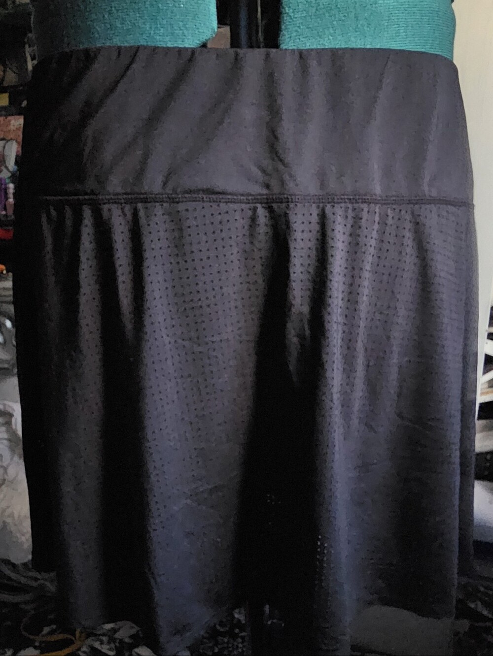 Black A-Line Perforated Women’s Skort